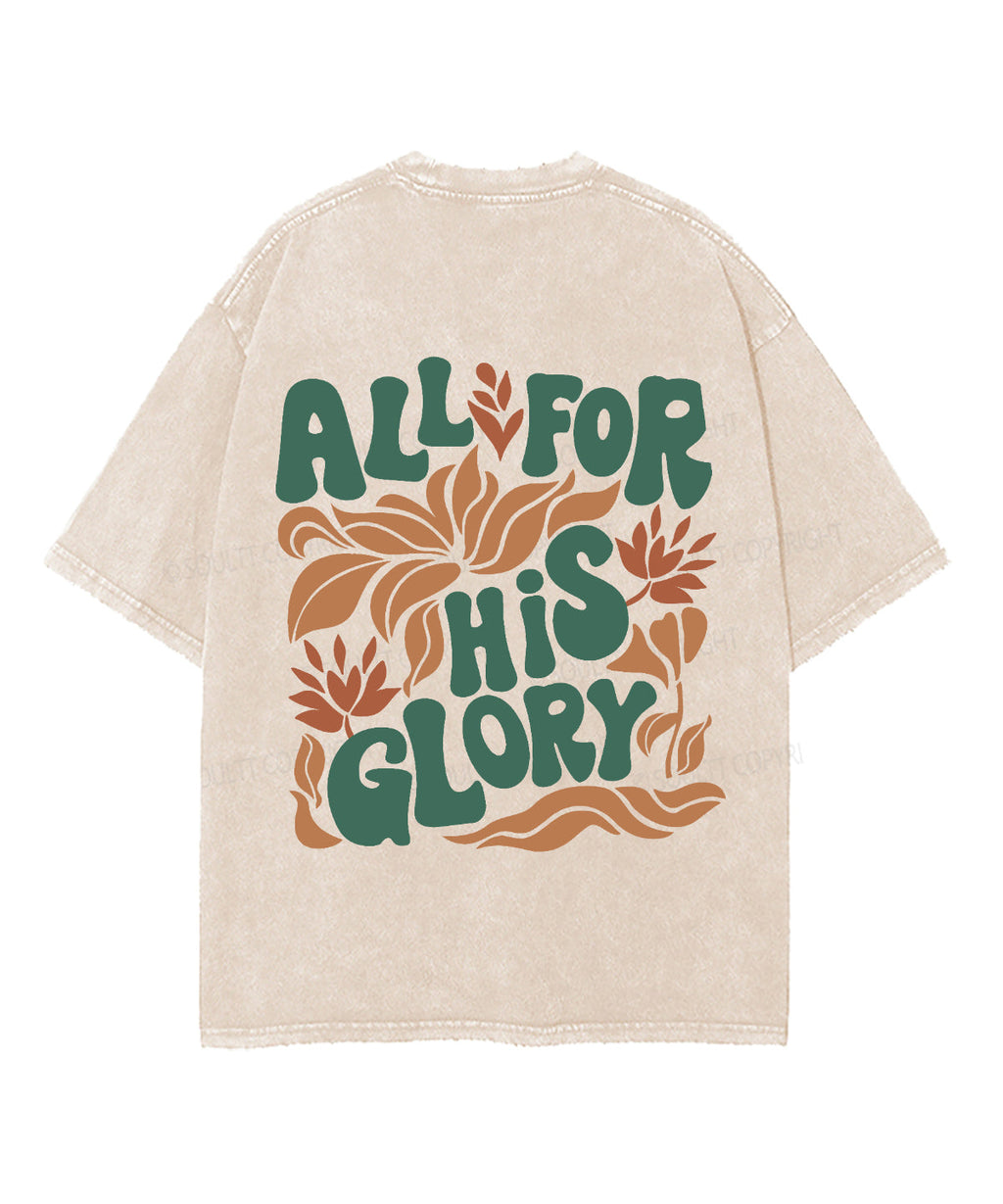 All For His Glory Double Sided Unisex Washed Christian T-shirt Hoodie, Sweatshirt | CiraTrend.com (Image 3)