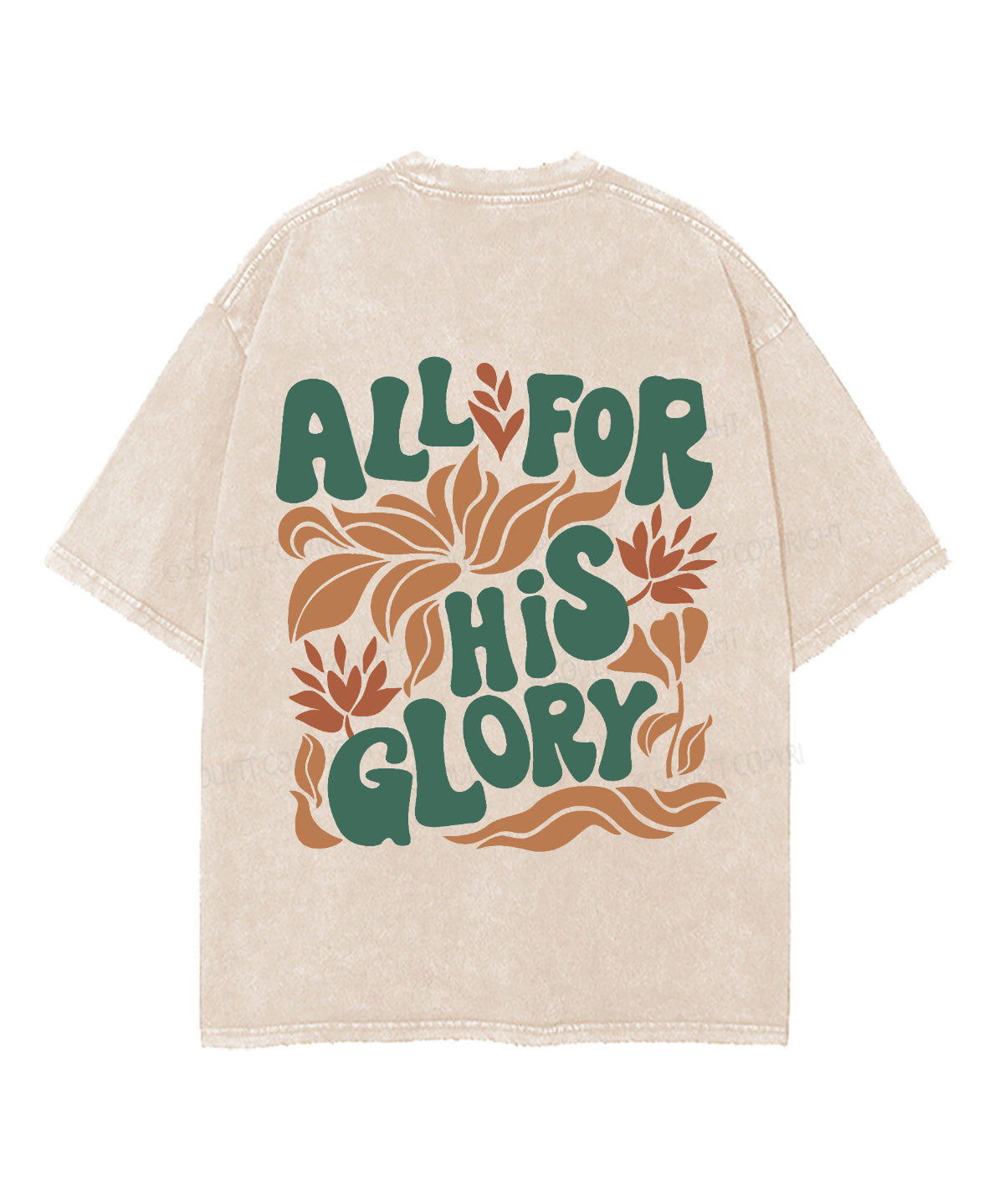 All For His Glory Double Sided Unisex Washed Christian T-shirt Hoodie, Sweatshirt | CiraTrend.com (Image 3)