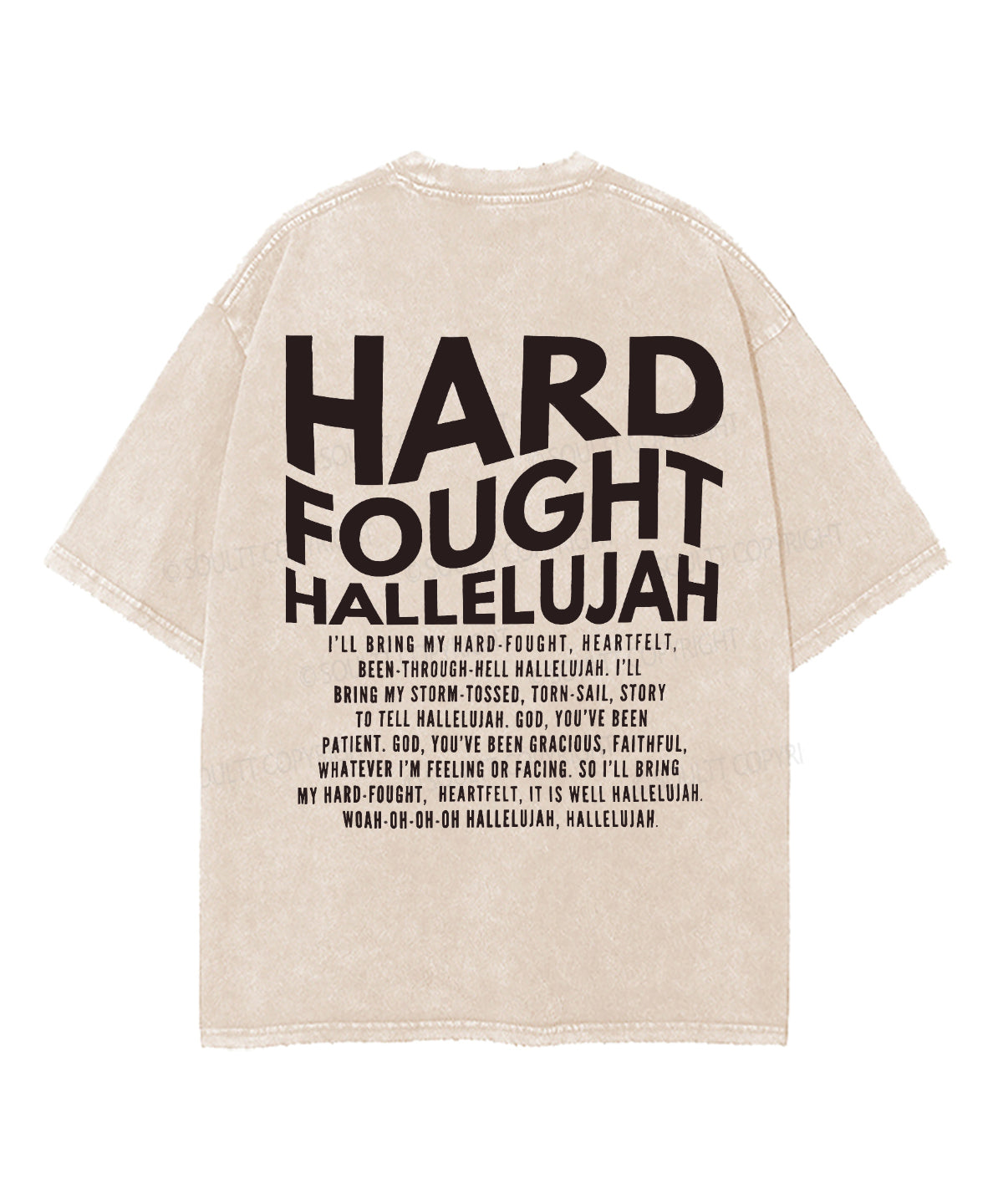 Hard Fought Hallelujah Double Sided Washed Christian T-Shirts, Hoodie, Sweatshirt
