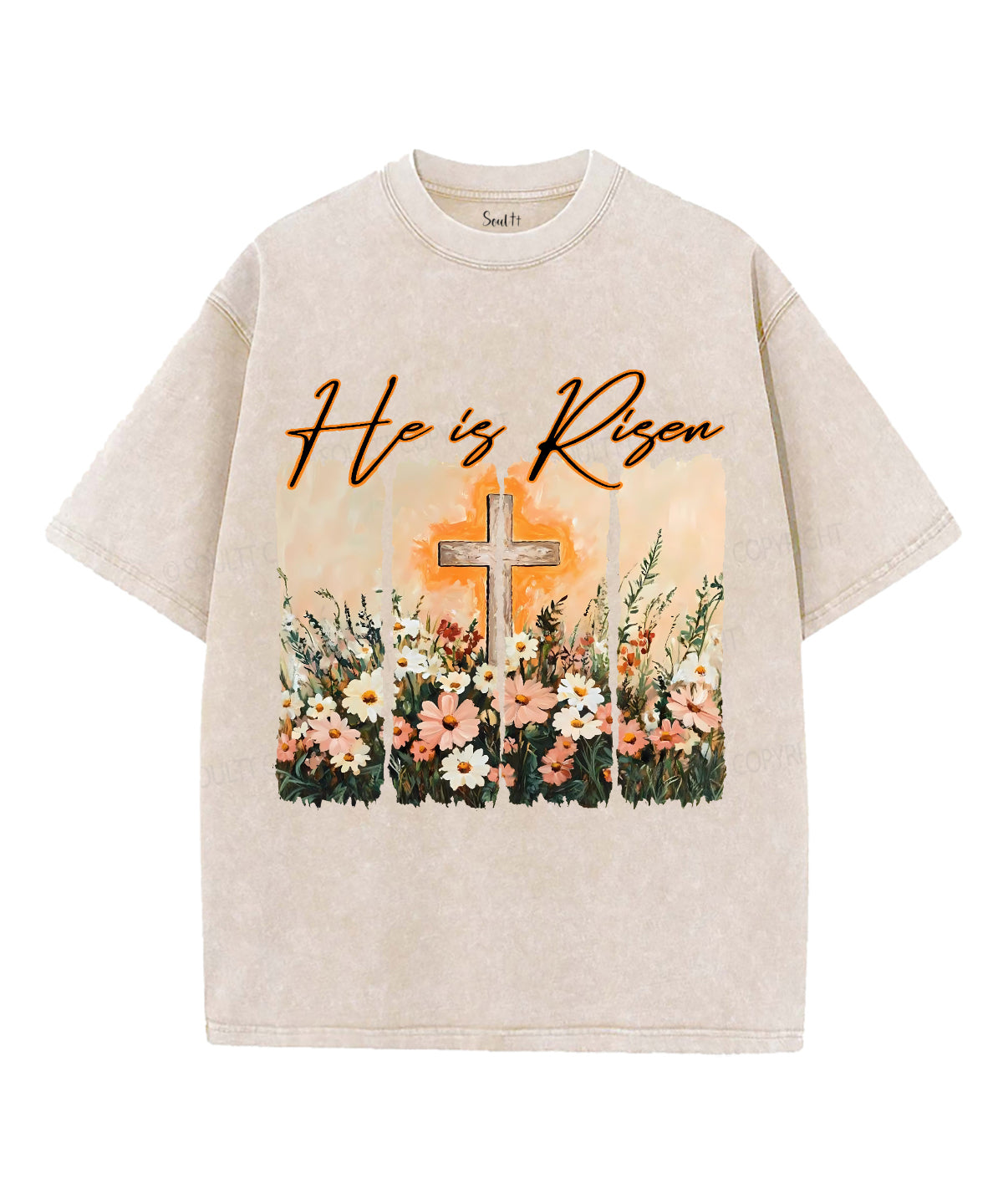 His Is Risen Unisex Washed Christian T-shirt Hoodie, Sweatshirt | CiraTrend.com (Image 4)