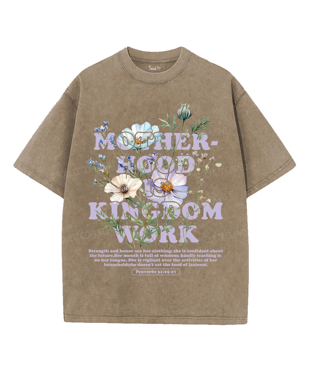 Motherhood Is Kingdom Work Unisex Washed Christian T-shirt Style006 Hoodie, Sweatshirt | CiraTrend.com (Image 5)