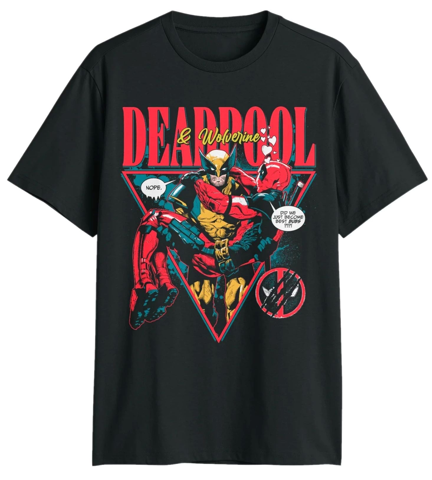 Deadpool & Wolverine Mens T-Shirt - Best Buds? Triangle Wolvy Holds Deadpool Hoodie, Sweatshirt | CiraTrend.com