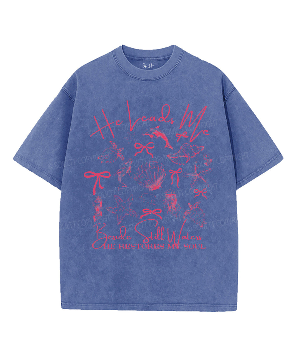 He Restores My Soul Washed Christian Style001 T-Shirts, Hoodie, Sweatshirt
