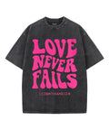 Love Never Fails Unisex Washed Christian T-shirt Hoodie, Sweatshirt | CiraTrend.com (Image 1)