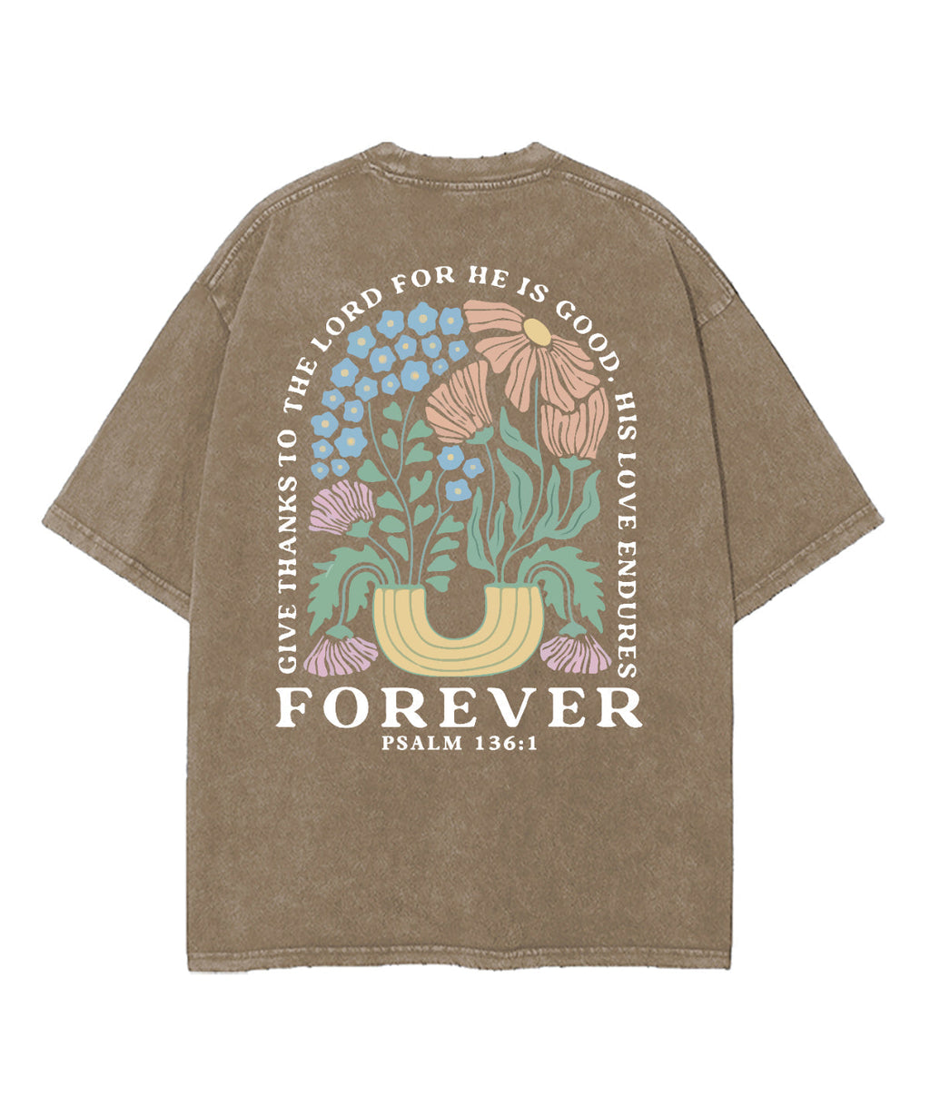 Give Thanks To The Lord Forever Double Sided Washed Christian T-shirt Hoodie, Sweatshirt | CiraTrend.com (Image 4)