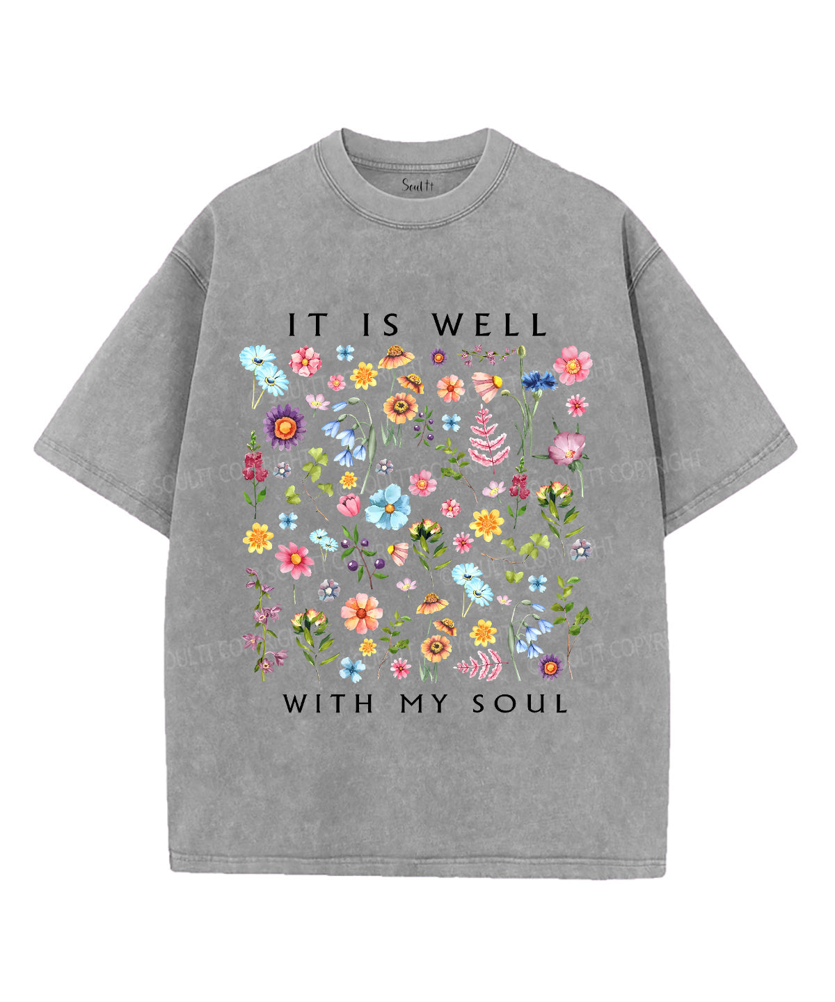 It Is Well With My Soul Unisex Washed Christian T-shirt Style012 Hoodie, Sweatshirt | CiraTrend.com (Image 2)