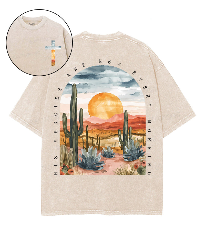 His Mercies Are New Double Sided Unisex Washed Christian T-shirt Style008 Hoodie, Sweatshirt | CiraTrend.com (Image 1)