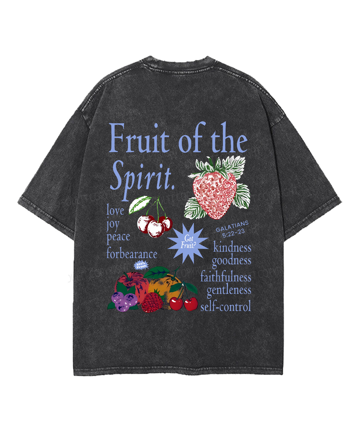 Fruit Of The Spirit Double Sided Unisex Washed Christian T-shirt Style014 Hoodie, Sweatshirt | CiraTrend.com (Image 5)