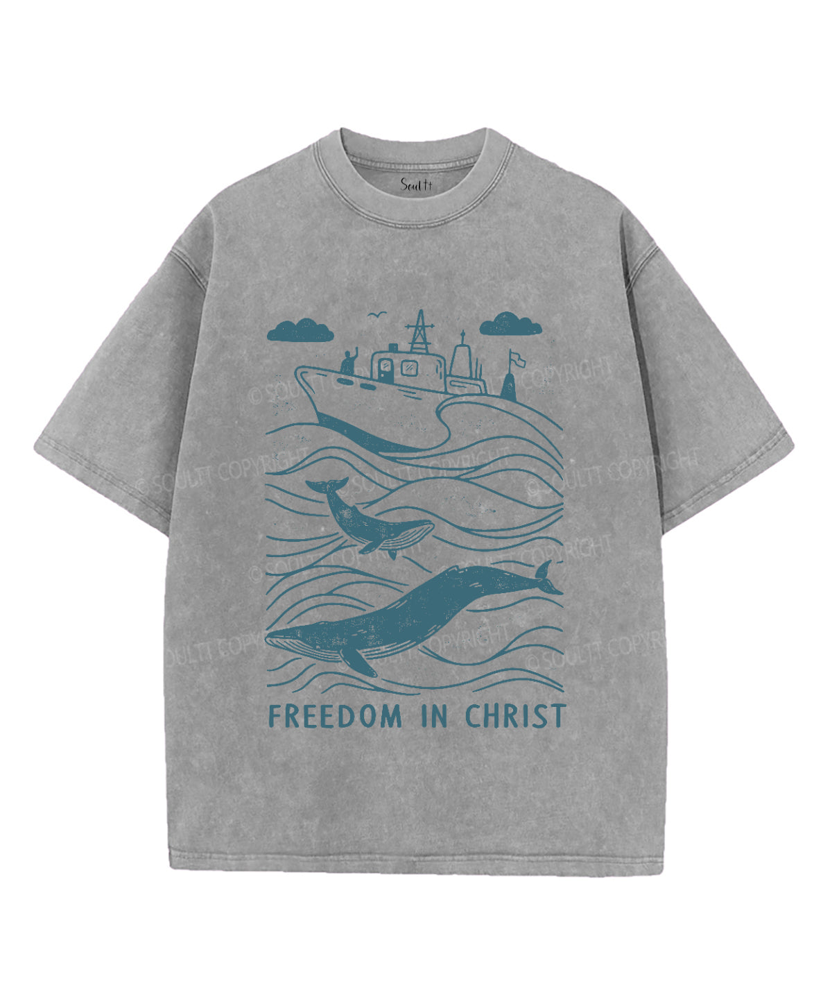 Freedom In Christ Unisex Washed Christian T-shirt Hoodie, Sweatshirt | CiraTrend.com (Image 3)