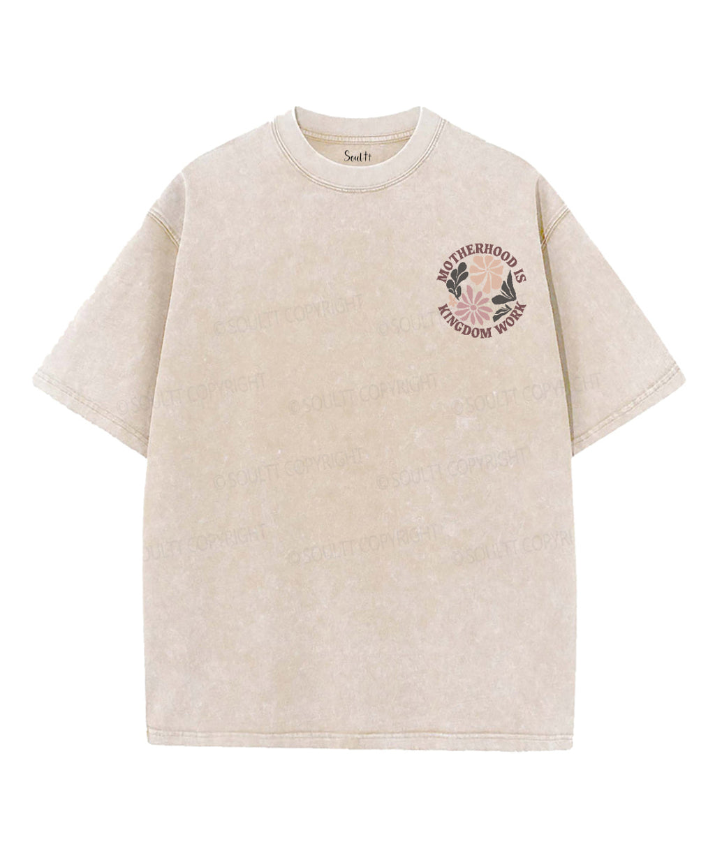Motherhood Is Kingdom Work Double Sided Unisex Washed Christian T-shirt Style004 Hoodie, Sweatshirt | CiraTrend.com (Image 2)