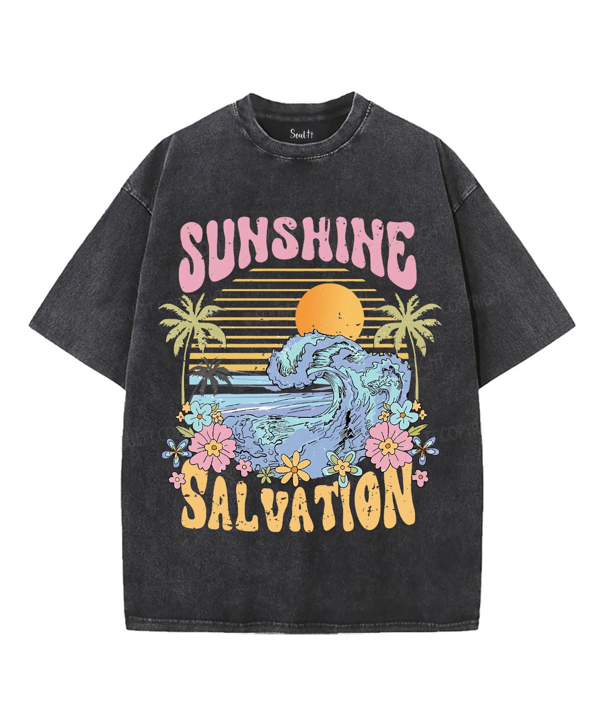 Sunshine & Salvation Unisex Washed Christian T-shirt Hoodie, Sweatshirt | CiraTrend.com (Image 1)