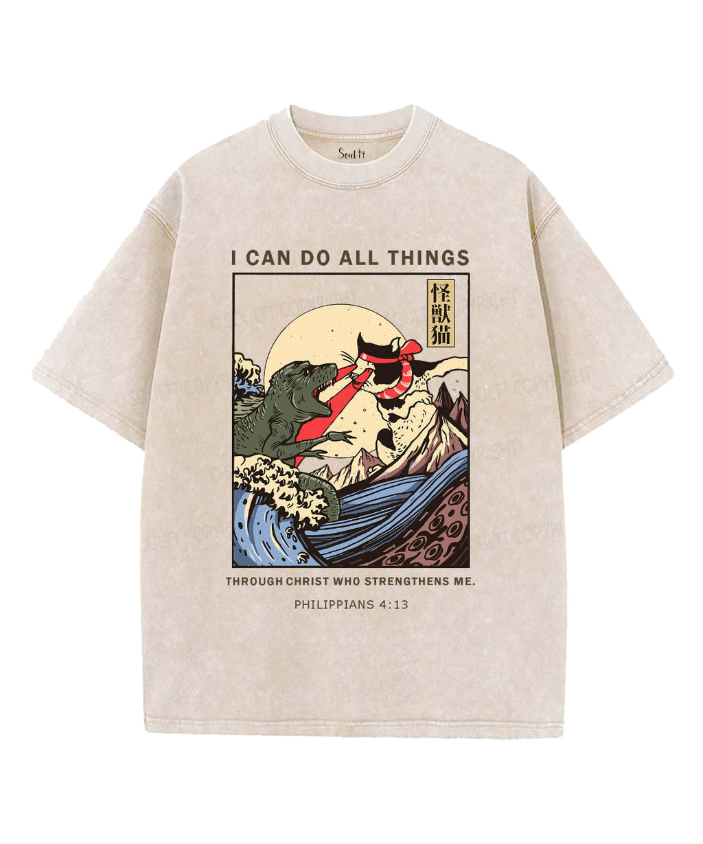I Can Do All Things Washed Christian T-shirt Hoodie, Sweatshirt | CiraTrend.com (Image 1)