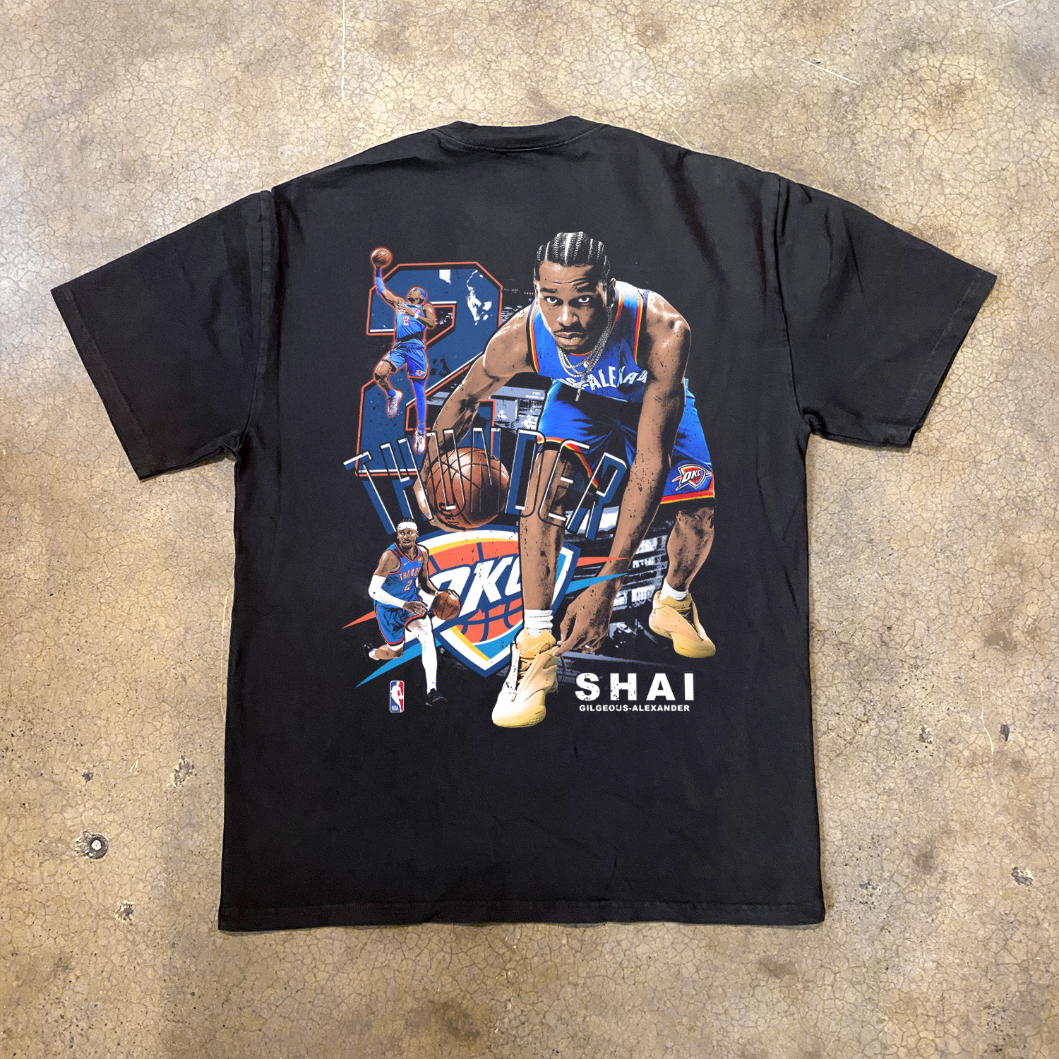 2025 SHAI G.A. 'THUNDER' FINALS HEAVY FADED BLACK T-SHIRT Hoodie, Sweatshirt | CiraTrend.com (Image 2)