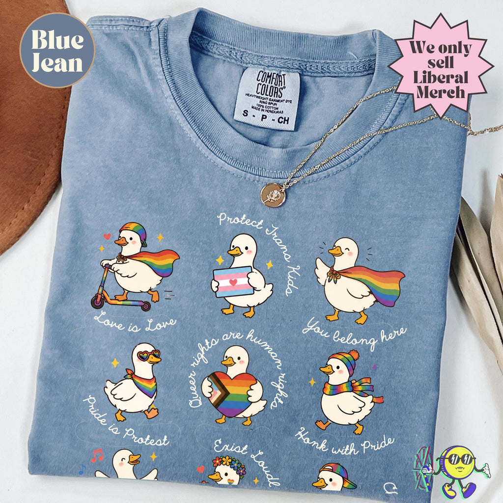 Silly Goose Lgbtq Subtle Message Pride Proud Geese Ally Queer Gay Rights Pride Month Trans Rights Protest Anti Trump Tee (2)