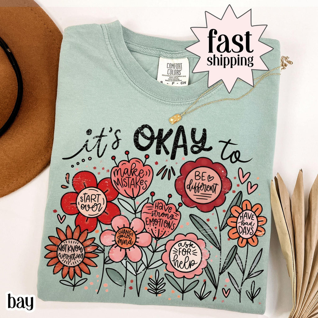 Comfort Colors Teacher Education Floral Mental Health Diversity Therapist Positivity (2)