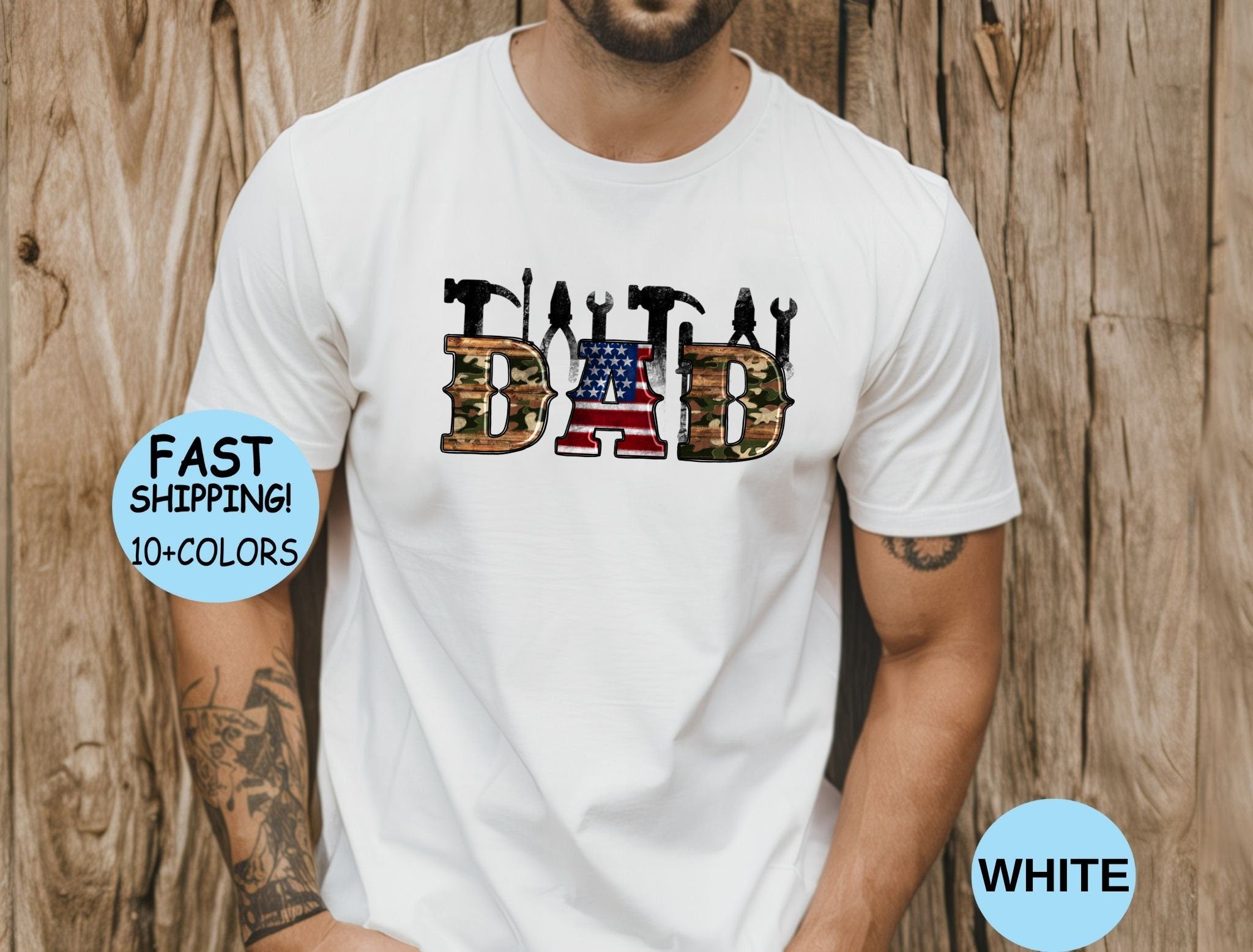 4th July Dad Father'S Day Usa Flag Handyman Dad Usa Flag Dad Patriotic Dad Tee Birthday Dad (2)