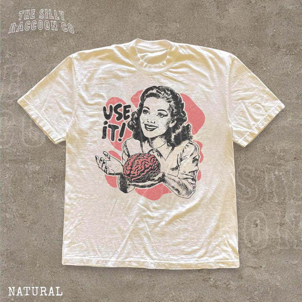 Sarcastic Vintage Use Brain Tee Retro 50s Ad Parody Sarcastic Quote Thinkers (2)