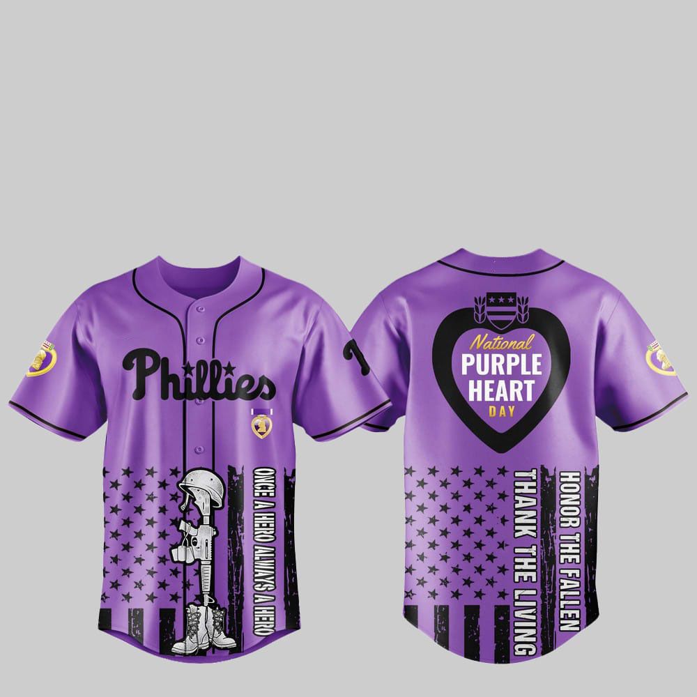 2025 Phillies National Purple Heart Day Jersey - Grishko.com