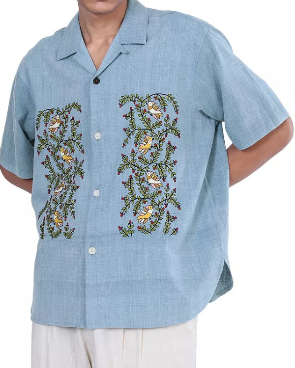 Access Hollywood Scott Evans Blue Floral Shirt Hoodie, Sweatshirt | CiraTrend.com (Image 2)