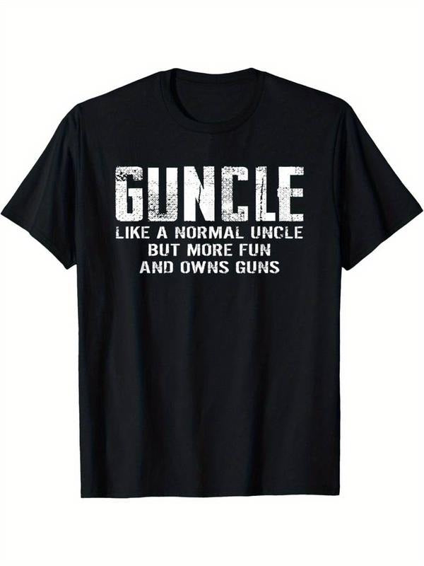 [100% Cotton] Black Cotton Men's Funny Guncle T-Shirt | Like Normal Uncle Hoodie, Sweatshirt | CiraTrend.com
