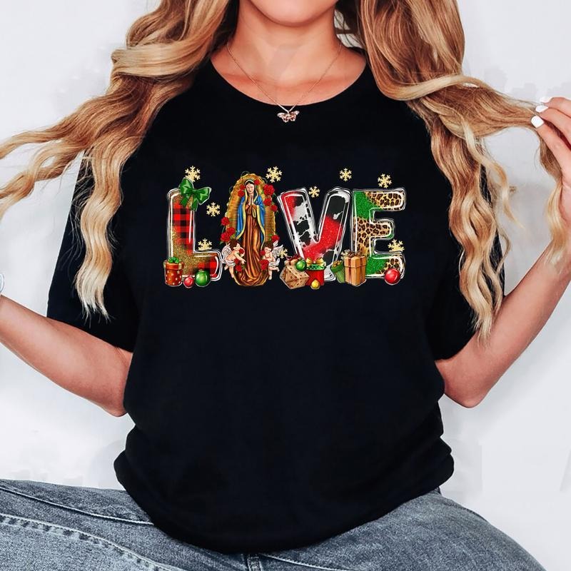 [100% Cotton] Christmas Lady Of Guadalupe Latina Mexican Virgin Mary Gifts T-Shirt Hoodie, Sweatshirt | CiraTrend.com