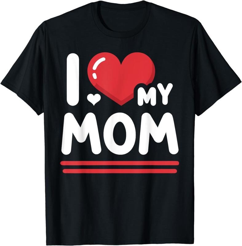 [100% Cotton] I Love My Mom Heart T-Shirt
