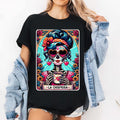 [100% Cotton] La Chismosa Tarot Card Mexican Chisme , Latina Skeleton T-Shirt Hoodie, Sweatshirt | CiraTrend.com