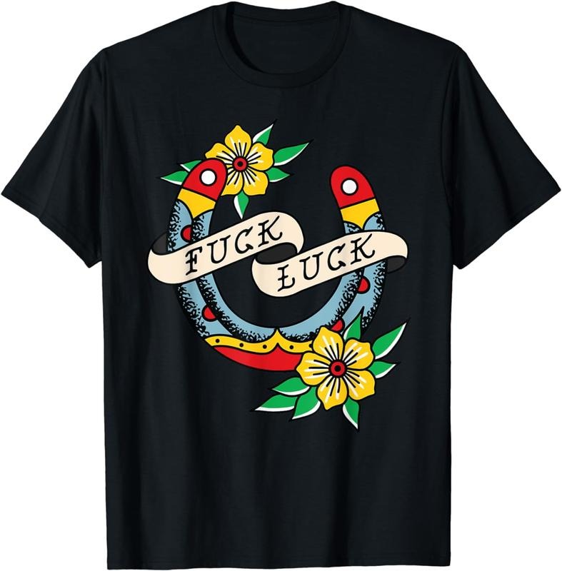 [100% Cotton] Luck Horseshoe American Traditional Tattoo Flash Alt T-Shirt Hoodie, Sweatshirt | CiraTrend.com