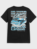 [100% Cotton] Men's Cartoon Car Graphic Print Round Neck Tee, Regular Fit Casual Fashion Short Sleeve T-shirt for Daily...