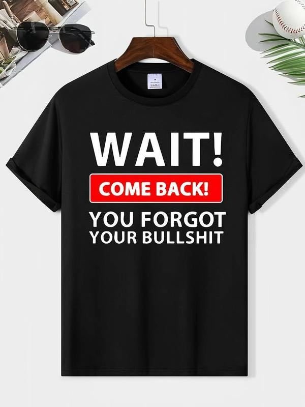 [100% Cotton] Mens Trendy Bullshit Print T-Shirt - Stylish Round Neck Hoodie, Sweatshirt | CiraTrend.com