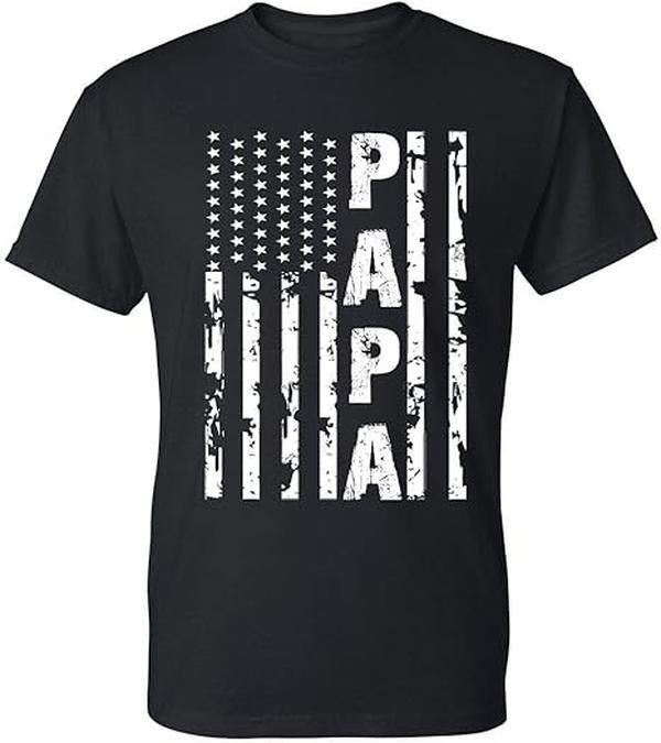 [100% Cotton] Papa Vintage American Flag Men's T-Shirt Hoodie, Sweatshirt | CiraTrend.com