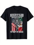 [100% Cotton] Patriotic "Mexican by Blood, American by Birth" Flag T-Shirt - 100% Cotton Hoodie, Sweatshirt | CiraTrend.com