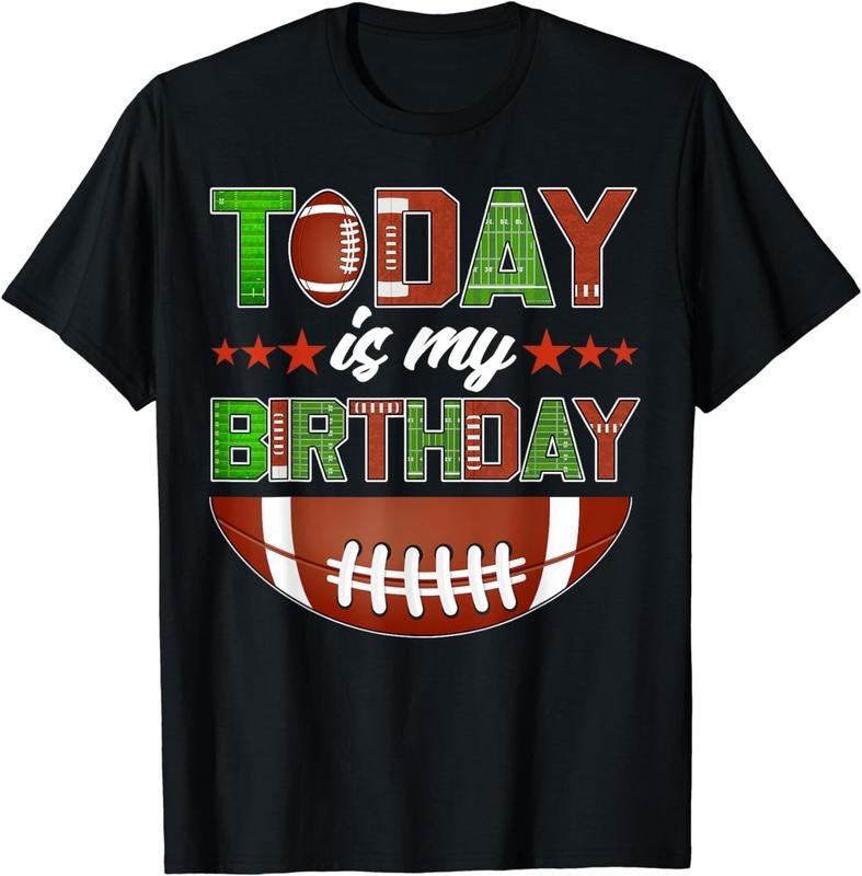 [100% Cotton] Today Is My Birthday Boy Family Party Football Decorations T-Shirt Hoodie, Sweatshirt | CiraTrend.com
