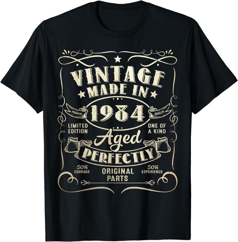 [100% Cotton] Vintage 40th Birthday Decorations Men Funny 1984 40 Birthday T-Shirt Hoodie, Sweatshirt | CiraTrend.com
