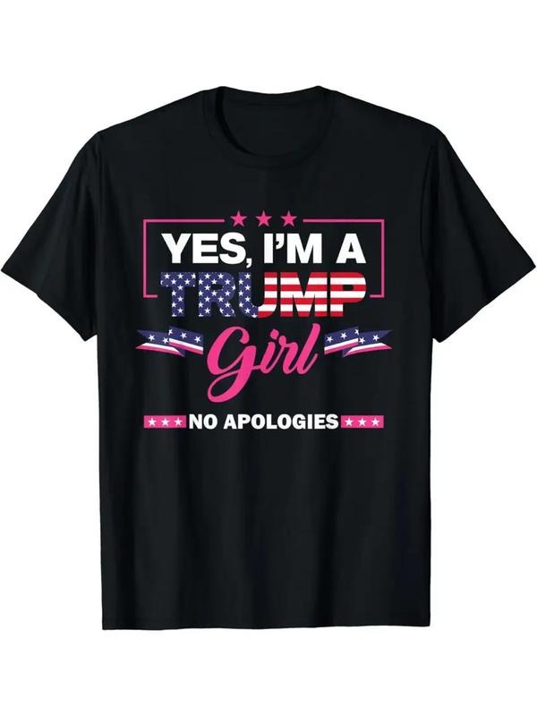 [100% Cotton] Yes I'm A Trump Girl No Apologies 2024 Election Womens T-Shirt Hoodie, Sweatshirt | CiraTrend.com