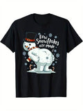 [100% Cotton] arting Snowman Make Snowflakes Christmas Winter Gift T-Shirt Hoodie, Sweatshirt | CiraTrend.com