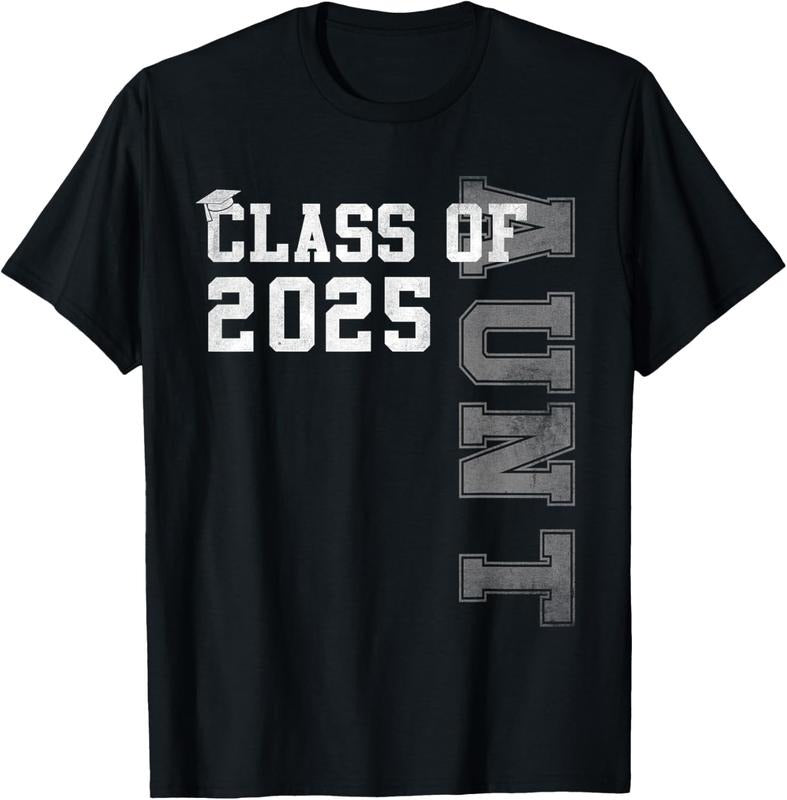 100% Cotton Aunt Senior 2025 Proud Auntie Of A Class Of 2025 Graduation T-Shirt Hoodie, Sweatshirt | CiraTrend.com