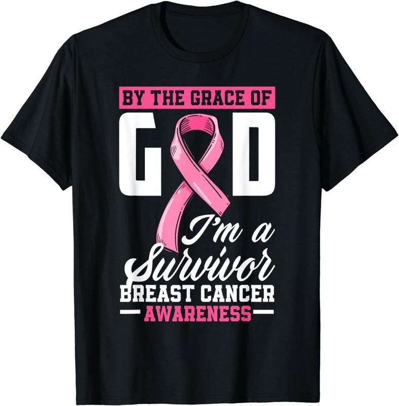 [100% Cotton]By The Grace God I'm A Survivor Breast Cancer Survivor T-Shirt Hoodie, Sweatshirt | CiraTrend.com