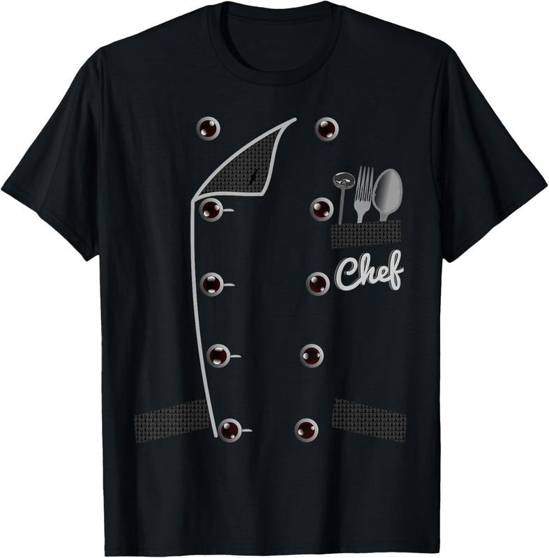 100% Cotton Chef TShirt Uniform Jacket Faux Funny Cook Shirt for Cooking T-Shirt Hoodie, Sweatshirt | CiraTrend.com