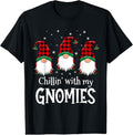 100% Cotton Chillin' With My Gnomies Buffalo Red Plaid Christmas Gnome T-Shirt Hoodie, Sweatshirt | CiraTrend.com
