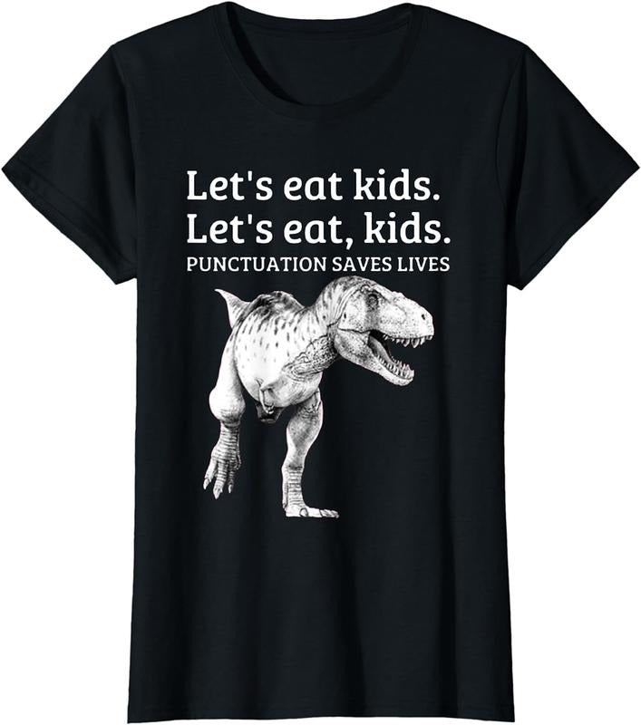 [100% Cotton]Funny Let's Eat Kids Punctuation Saves Lives Grammar T Shirt Hoodie, Sweatshirt | CiraTrend.com