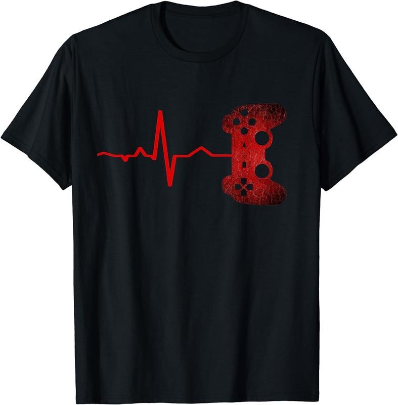 [100% Cotton]Gamer Heartbeat Video Games Gaming Boys Teens Men T-Shirt Black Hoodie, Sweatshirt | CiraTrend.com