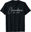 100% Cotton Grandma Est 2025 Grandma To Be Gifts New Grandma 2025 T-Shirt Hoodie, Sweatshirt | CiraTrend.com