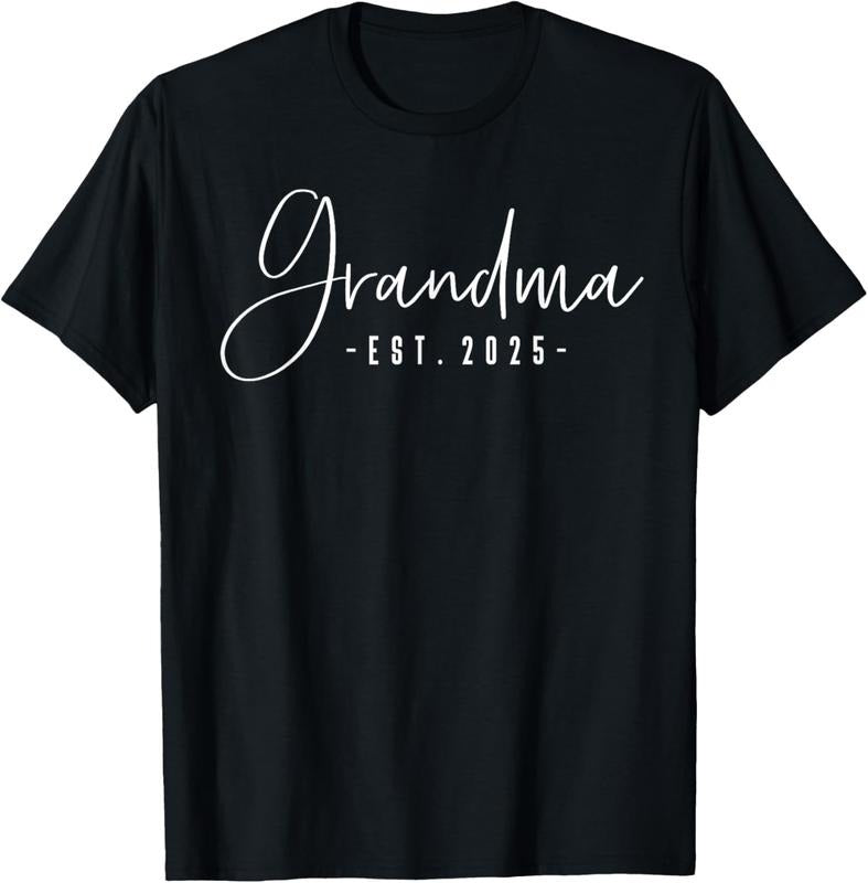 100% Cotton Grandma Est 2025 Grandma To Be Gifts New Grandma 2025 T-Shirt Hoodie, Sweatshirt | CiraTrend.com