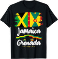 100% Cotton Grenada & Jamaica Flag Idea For  With Grenada Flag T-Shirt Hoodie, Sweatshirt | CiraTrend.com