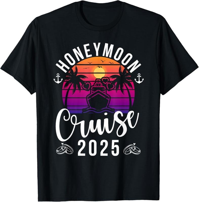 100% Cotton Honeymoon Cruise 2025 Ship Trip Couples Matching Vacation T-Shirt Hoodie, Sweatshirt | CiraTrend.com