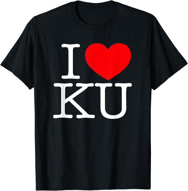 [100% Cotton]I Love (Heart) KU T-Shirt