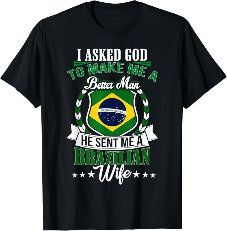 100% Cotton I Love my Brazilian Wife Anniversary T-Shirt for Husband T-Shirt Hoodie, Sweatshirt | CiraTrend.com