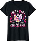 100% Cotton Just A Girl Who Loves Chickens Funny Chicken T-Shirt Hoodie, Sweatshirt | CiraTrend.com