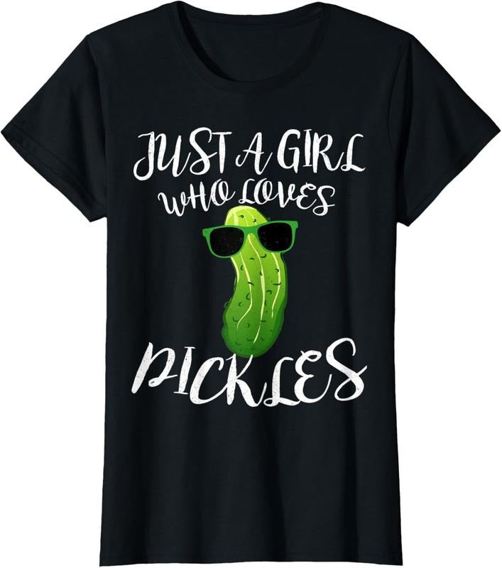100% Cotton Just A Girl Who Loves Pickles T-Shirt Pickle Women Gift Hoodie, Sweatshirt | CiraTrend.com
